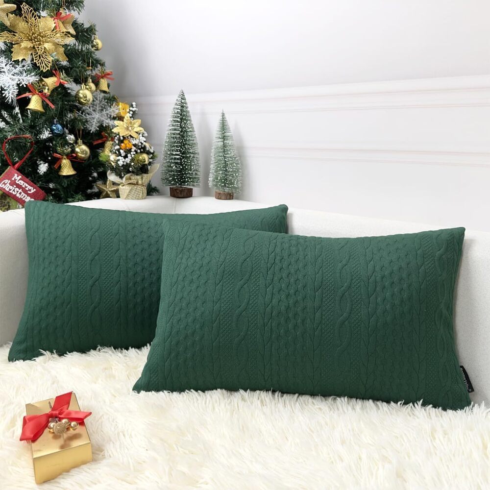 6595 Rectangular Throw Pillow Covers, Pack of 2 Super Soft Elegant Modern